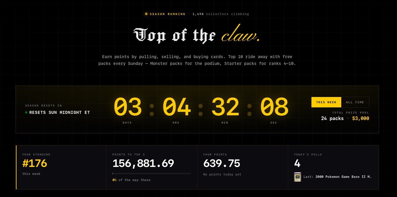 MNSTR rewards screen showing a countdown and prize pool.
